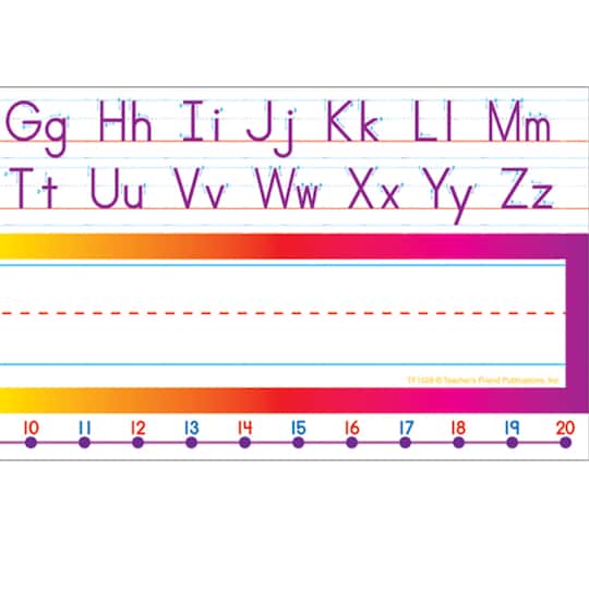 Scholastic Teaching Solutions Alphabet & Number Line Name Plates, 3 Packs of 36
